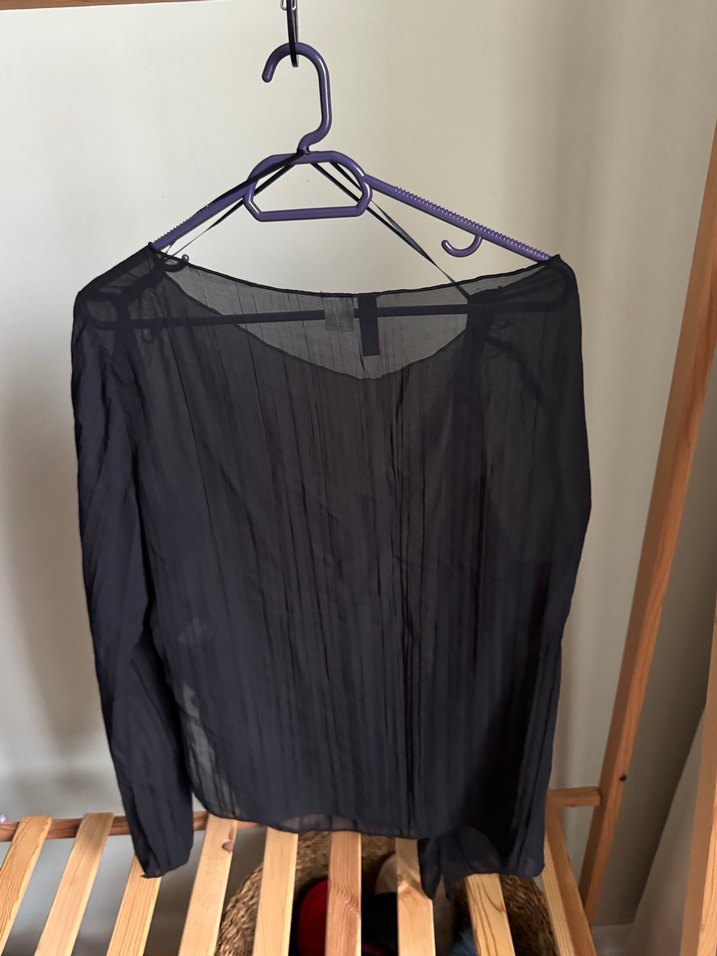 H&M Siyah Transparan Bluz - Görsel 3