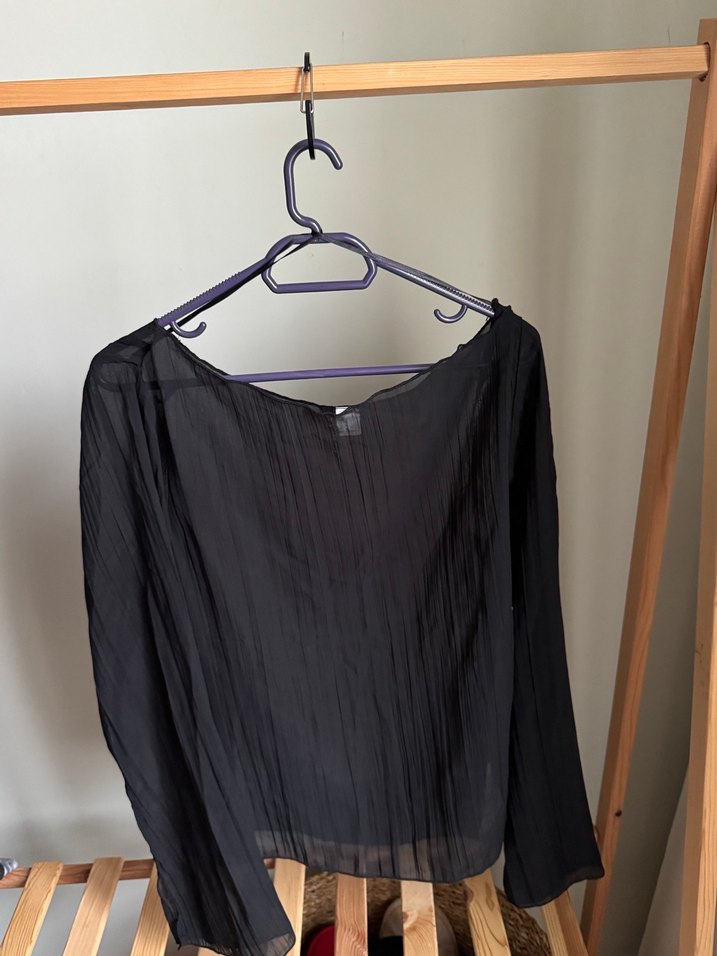H&M Siyah Transparan Bluz - Görsel 2