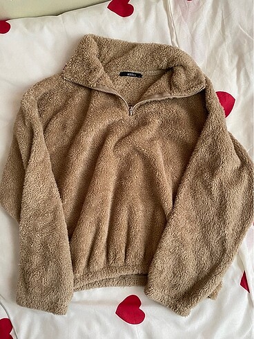 Addax Peluş fermuarlı sweatshirt