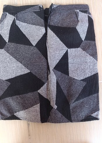 Gri Midi Desenli Hamile Eteği - Görsel 2