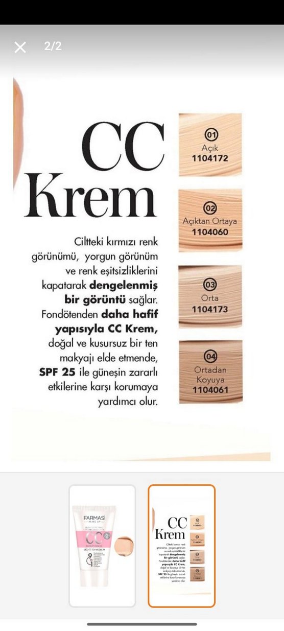 Farmasi CC Krem Light to Medium Beige - Görsel 2