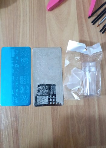 Mavi ve Gri Tırnak Dekorasyon Seti - Görsel 5