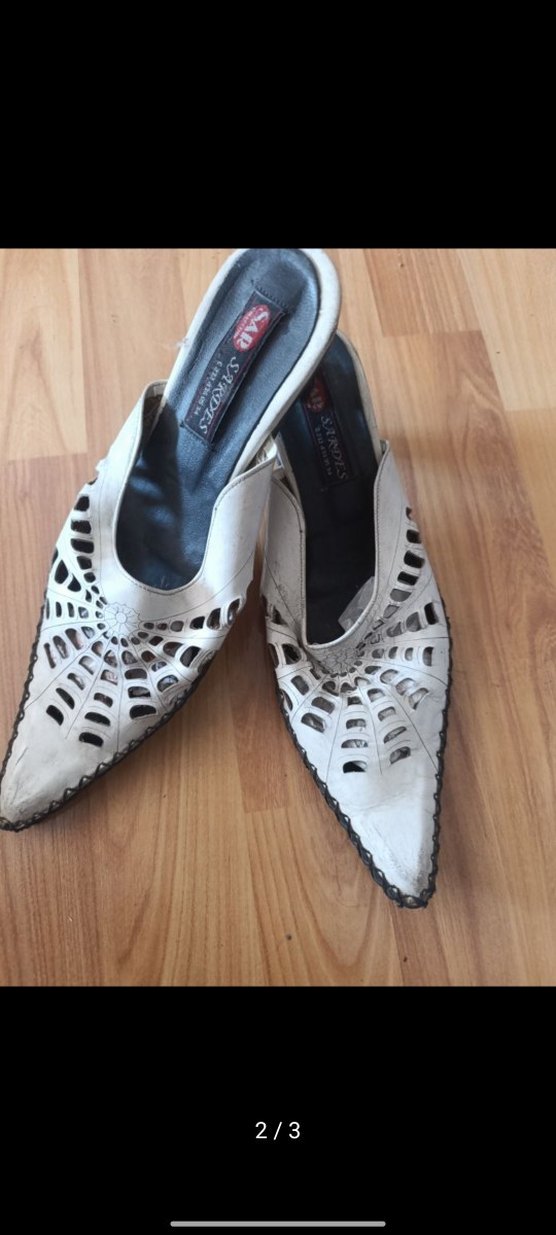 Beyaz Yılan Desenli Bağcıklı Kadın Dolgu Topuklu Stiletto - Görsel 2