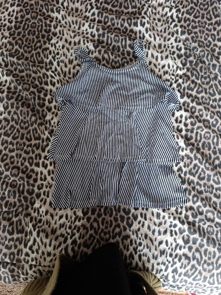 Kız Çocuk Gri Zebra Desenli Fırfırlı Atlet - Görsel 3