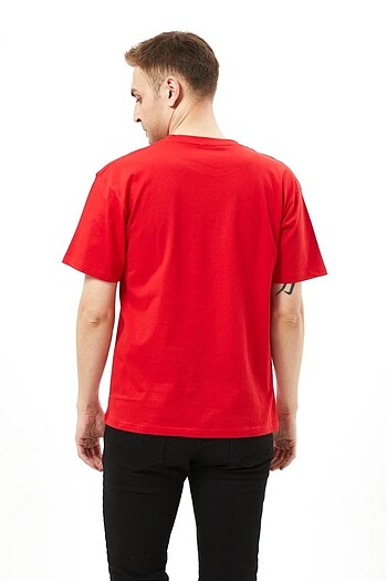 s Beden kırmızı Renk Baskılı T-shirt