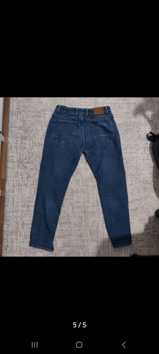 Erkek Lacivert Denim Normal Kesim Jean - Görsel 5