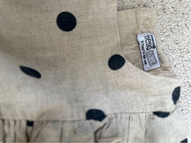 Kız bebek keten elbise - Görsel 3