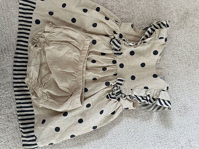 Kız bebek keten elbise - Görsel 2