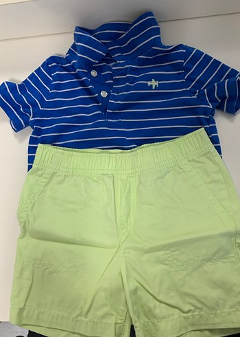 Carter's Mavi Çizgili Polo Yaka Bebek Takımı