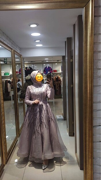 42 Beden mor Renk Tesettür Abiye