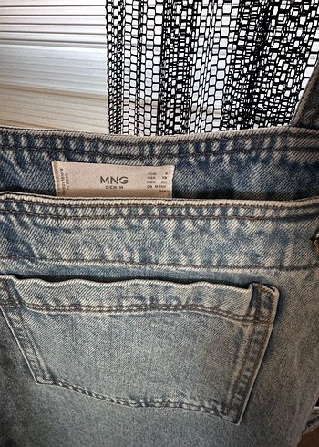 Kadın Mavi Denim Askılı Midi Tulum - Görsel 2
