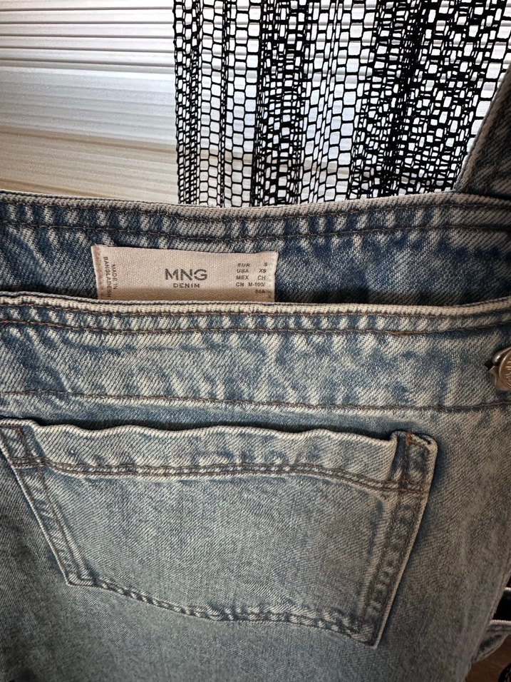 Kadın Mavi Denim Askılı Midi Tulum - Görsel 2