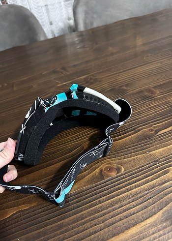 Renkli Camlı Beyaz Bağcıklı  Kayak Gözlüğü - Görsel 3