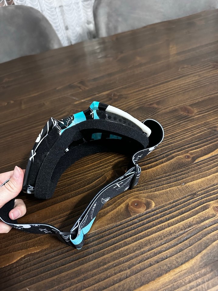 Renkli Camlı Beyaz Bağcıklı  Kayak Gözlüğü - Görsel 3