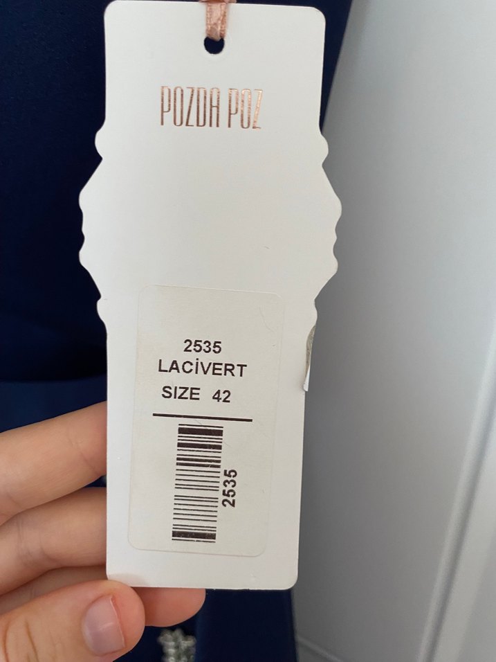 Drapeli Lacivert Straplez Abiye Elbise - Görsel 2