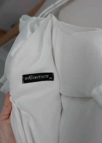 Beyaz Straplez Drapeli Uzun Abiye Elbise - Görsel 5