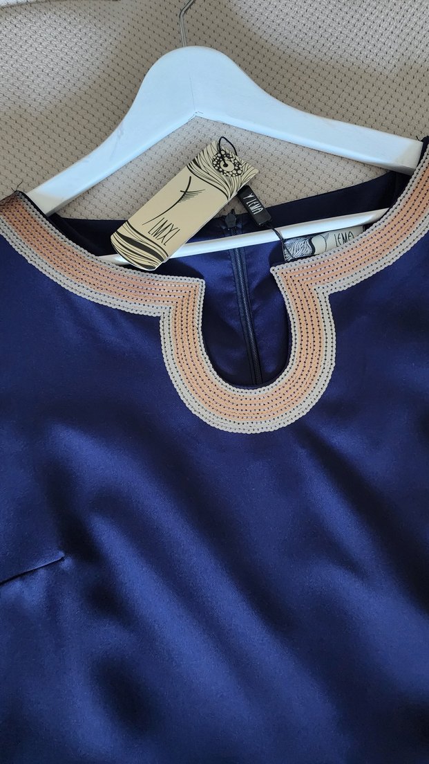 Lacivert elbise özel günler için. - Görsel 4