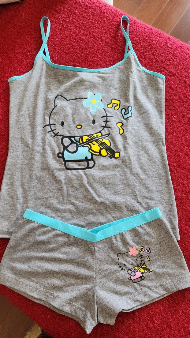 Kız Çocuk Gri Baskılı İç Giyim Takımı - Görsel 2