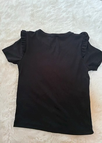 s Beden siyah Renk Siyah Mini Kısa Kollu Kadın Tişört
