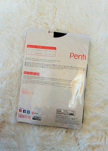 Penti Desenli Siyah Külotlu Çorap - Görsel 2