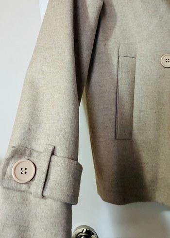 Bej Kadın Mini Kaban - Görsel 3