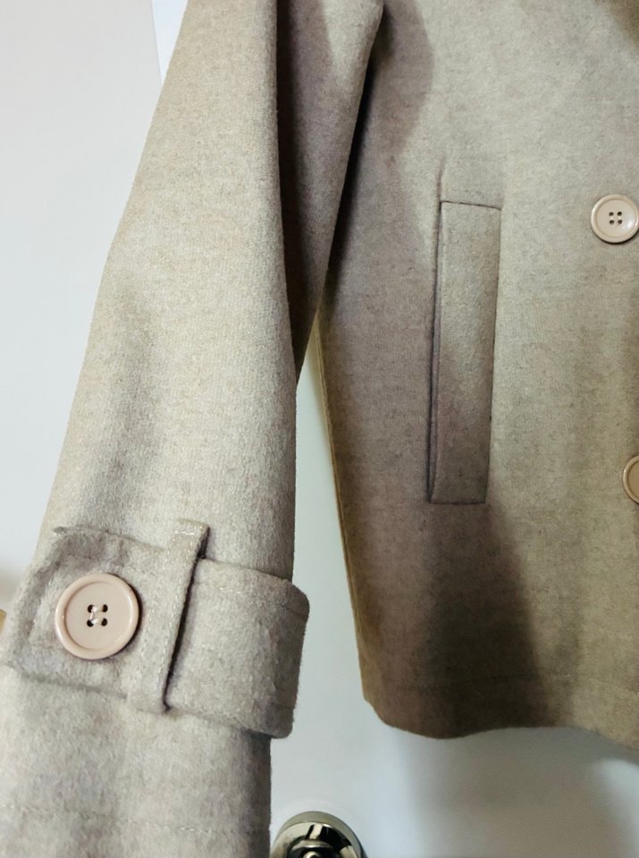 Bej Kadın Mini Kaban - Görsel 3