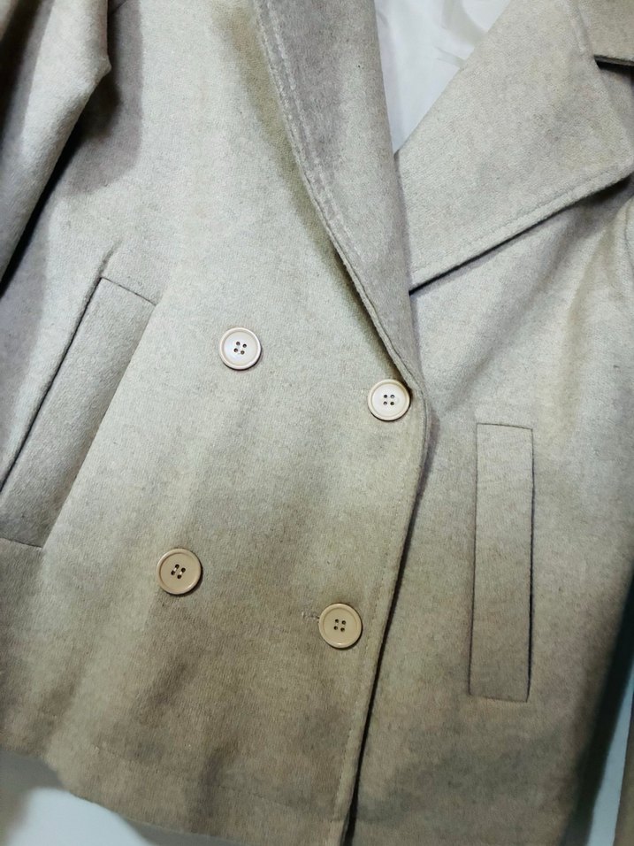 Bej Kadın Mini Kaban - Görsel 4