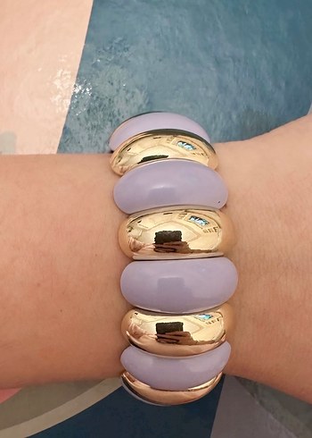 Mor Pastel Elastik Bileklik - Görsel 2