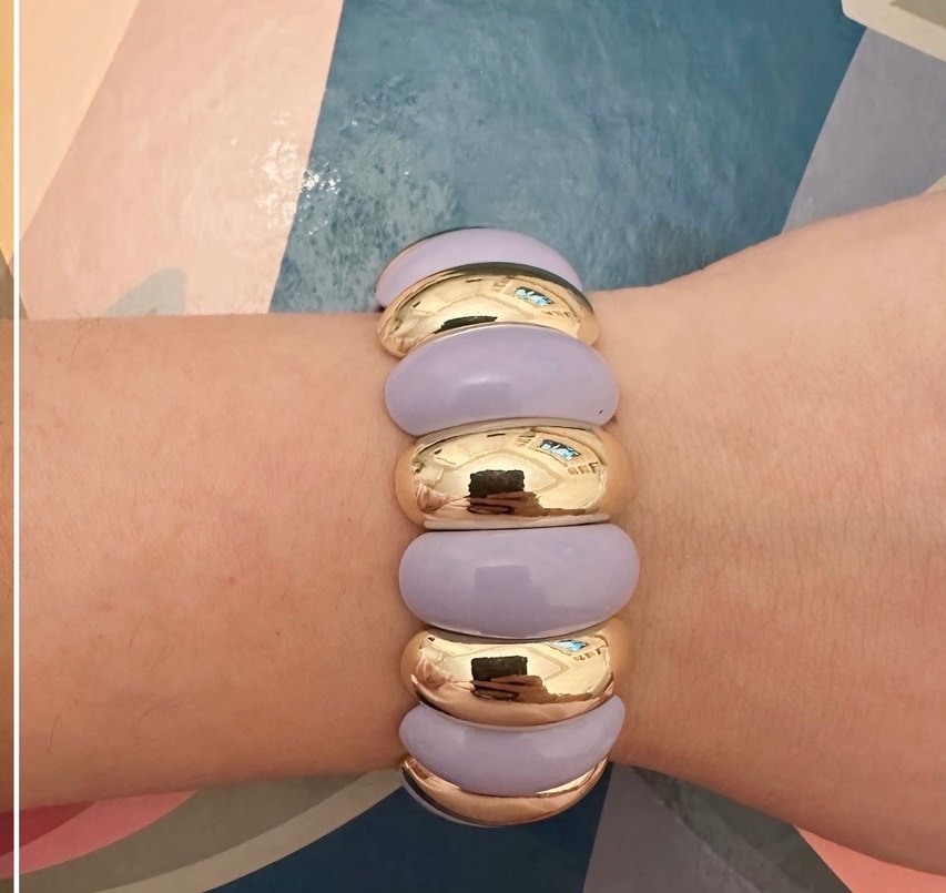 Mor Pastel Elastik Bileklik - Görsel 2