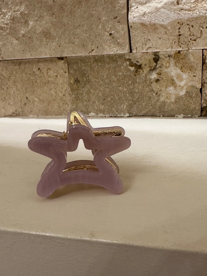 Lila renkli yıldız şekilli Saç Tokası - Görsel 2