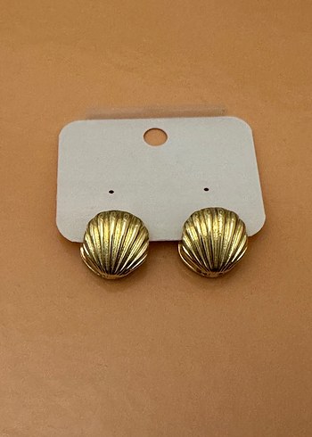 Turkuaz Mini Vintage deniz Kabuğu Küpe - Görsel 2