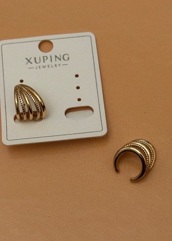 Xuping Mini Altın Renk kıkırdak Küpe - Görsel 2