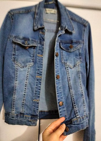 Mavi Düğmeli Kadın Denim Ceket - Görsel 4