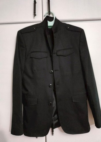 Düğmeli Siyah Erkek Ceket - Görsel 3