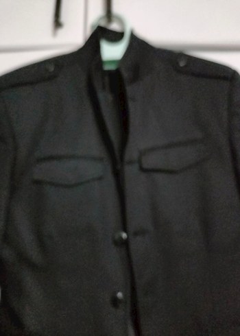 Düğmeli Siyah Erkek Ceket - Görsel 2