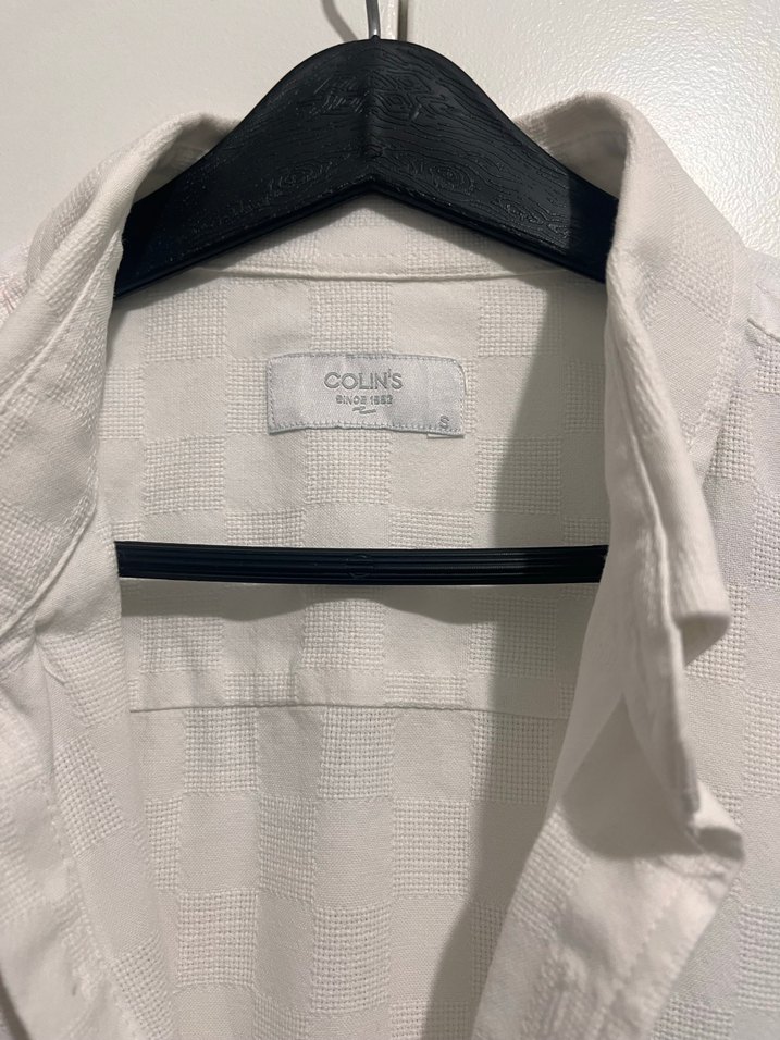 Erkek Keten Beyaz Kısa Kollu Gömlek - Görsel 3