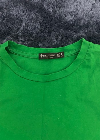 Yeşil Kısa Kollu Basic Tişört - Görsel 2