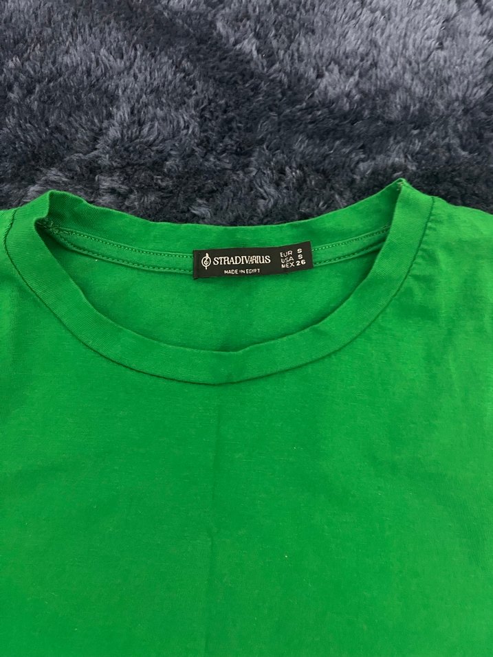 Yeşil Kısa Kollu Basic Tişört - Görsel 2