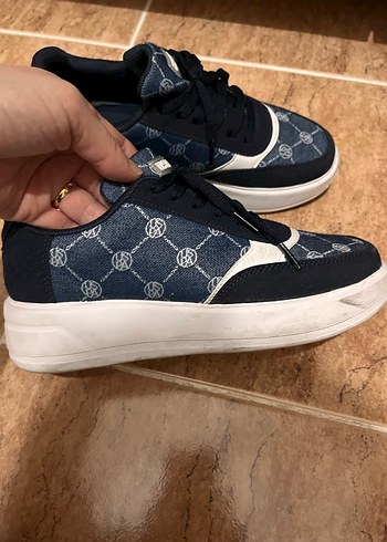 U.S. Polo Assn. Kadın Lacivert Dolgu Topuklu Spor Ayakkabı - Görsel 5