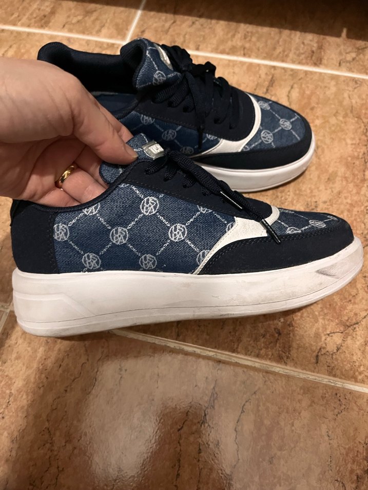 U.S. Polo Assn. Kadın Lacivert Dolgu Topuklu Spor Ayakkabı - Görsel 5