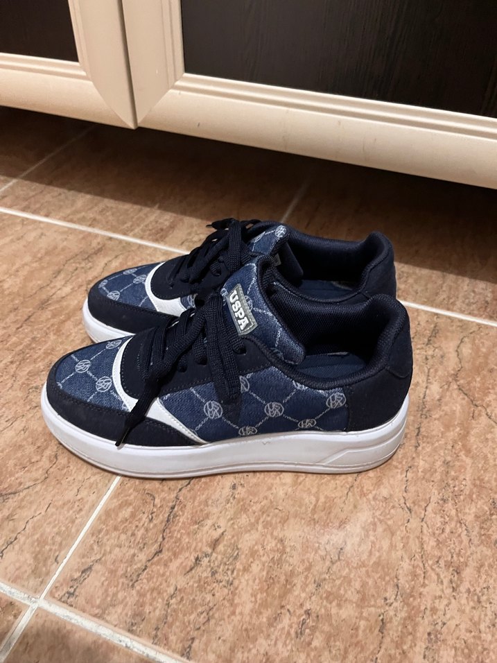 U.S. Polo Assn. Kadın Lacivert Dolgu Topuklu Spor Ayakkabı - Görsel 4