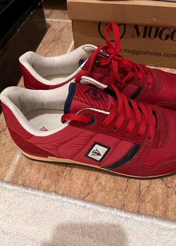 Erkek  Kırmızı Spor Ayakkabı Velcro Detaylı - Görsel 5