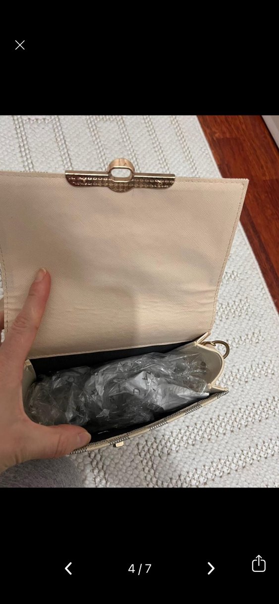 Klasik Beyaz Kareli Deri Kadın Çanta - Görsel 3