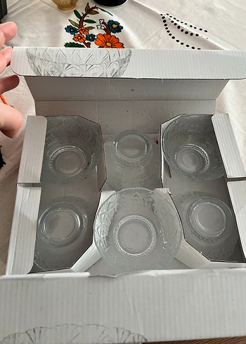 Beden beyaz Renk Vidrex Gardenya Cam Kase 6'lı Set