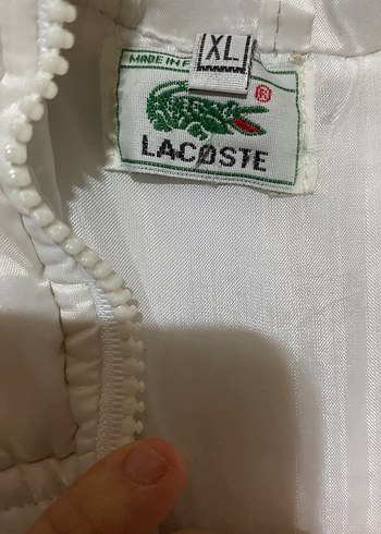 Lacoste Kadın Beyaz Fermuarlı Midi Ceket