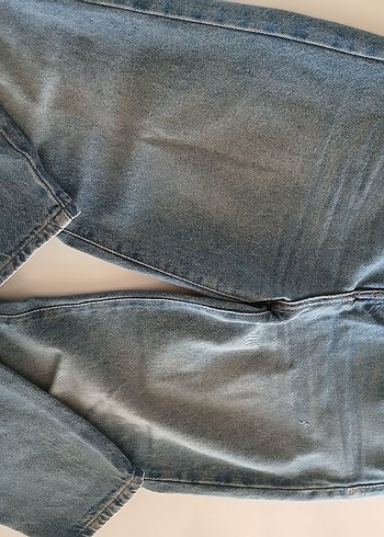 m Beden mavi Renk Düğmeli, Salaş Kesim Mavi Kadın Jean