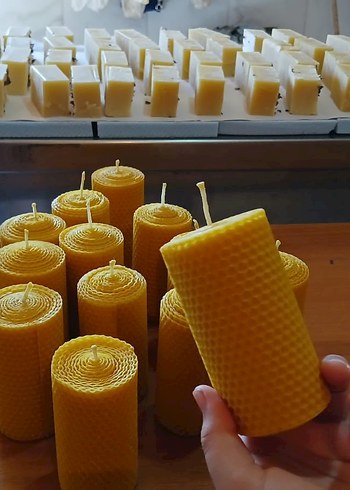 Koyu Bej Silindir bal mumu Mumlar tanesi 150 tl. - Görsel 2