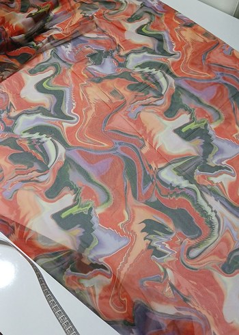 Kadın Çok Renkli İpeksi Salaş Şal petek desenli sifon. - Görsel 3