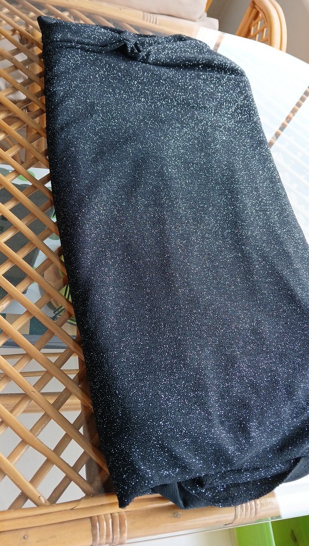 Parlak Siyah simli esnek abiyelik kumas - Görsel 4