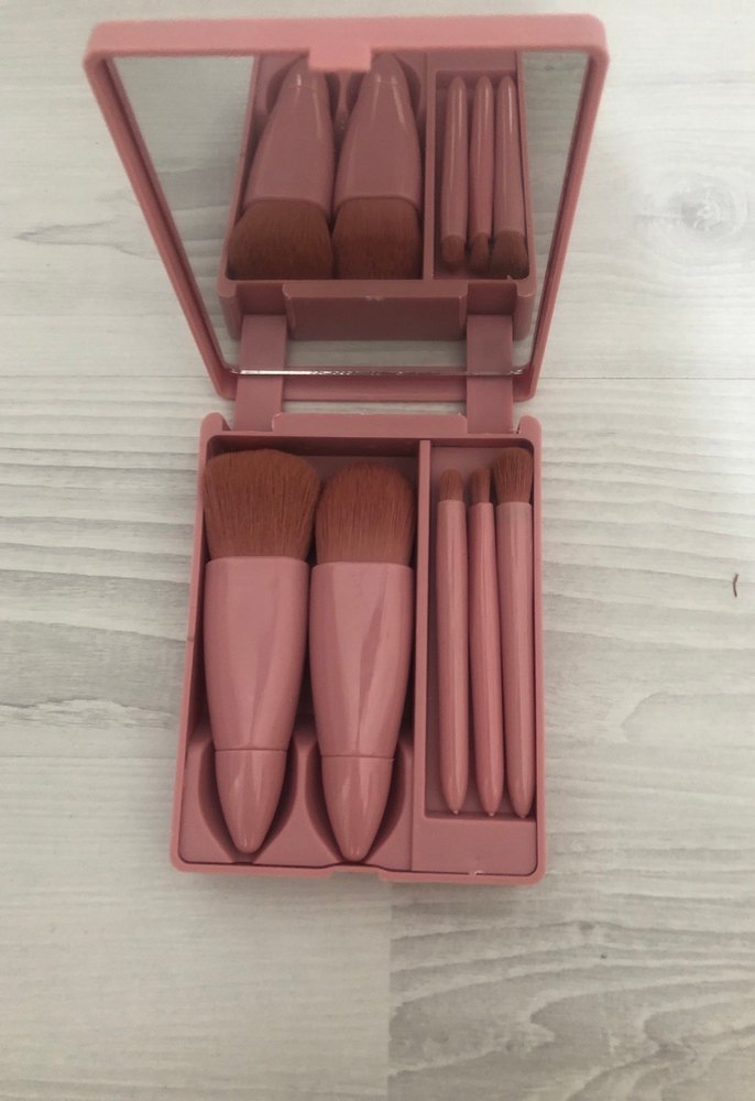 Pastel Pembe Makyaj Fırça Seti - Görsel 3